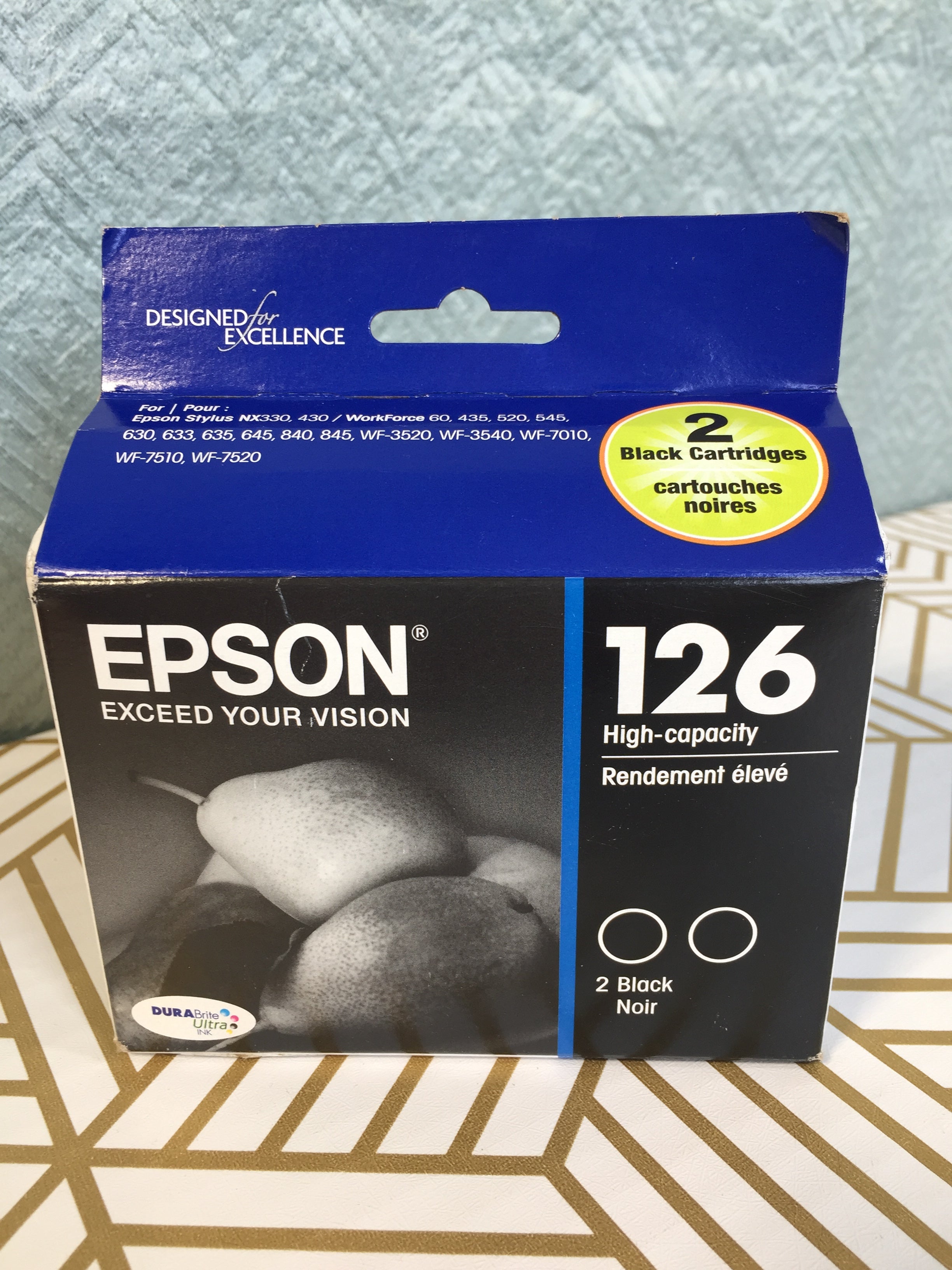 Epson T126120-D2 DURABrite Ultra Black Dual Pack High Capacity Cartridge Ink (7658662658286)